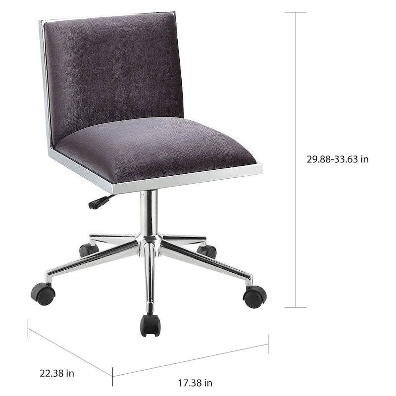 Chaise de bureau réglable en hauteur Ceto en tissu contemporain par Furniture of America