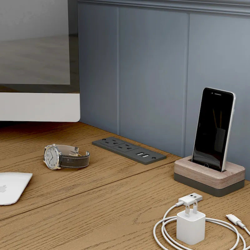 Bureau d'ordinateur d'angle en métal de 59 pouces Haley Farmhouse avec ports USB par Furniture of America