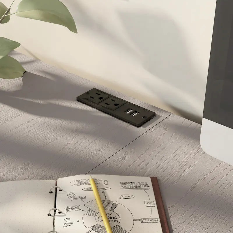 Bureau d'ordinateur d'angle en métal de 59 pouces Haley Farmhouse avec ports USB par Furniture of America