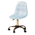 Chaise de bureau pivotante Kabira Contemporary Glam and Luxe en velours et métal doré