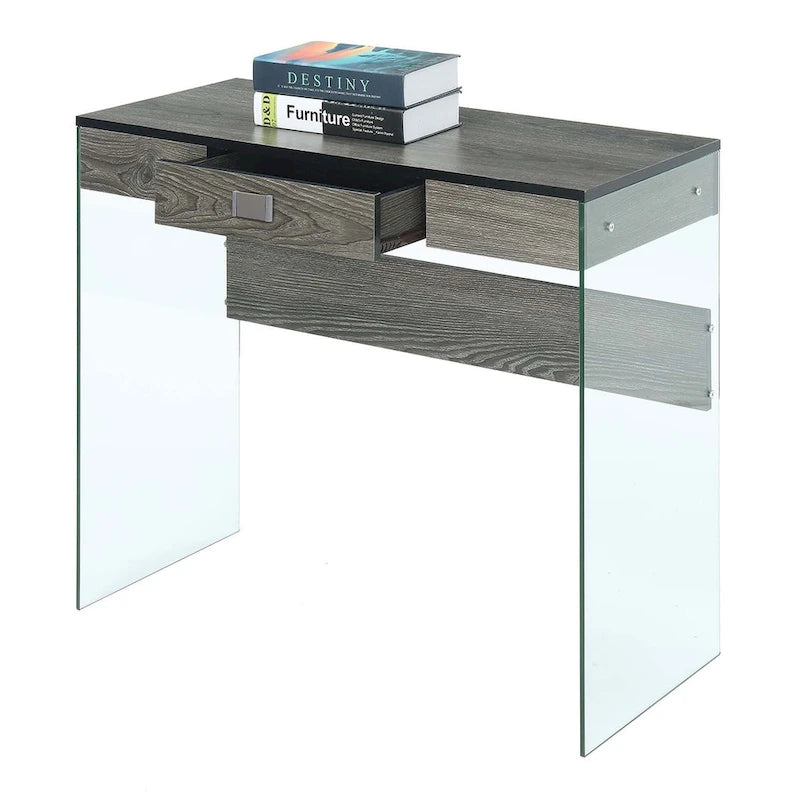 Bureau 36 SoHo 1 tiroir en verre par Convenience Concepts
