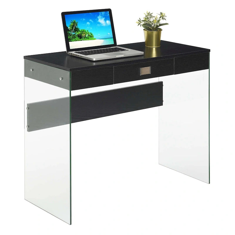 Bureau 36 SoHo 1 tiroir en verre par Convenience Concepts