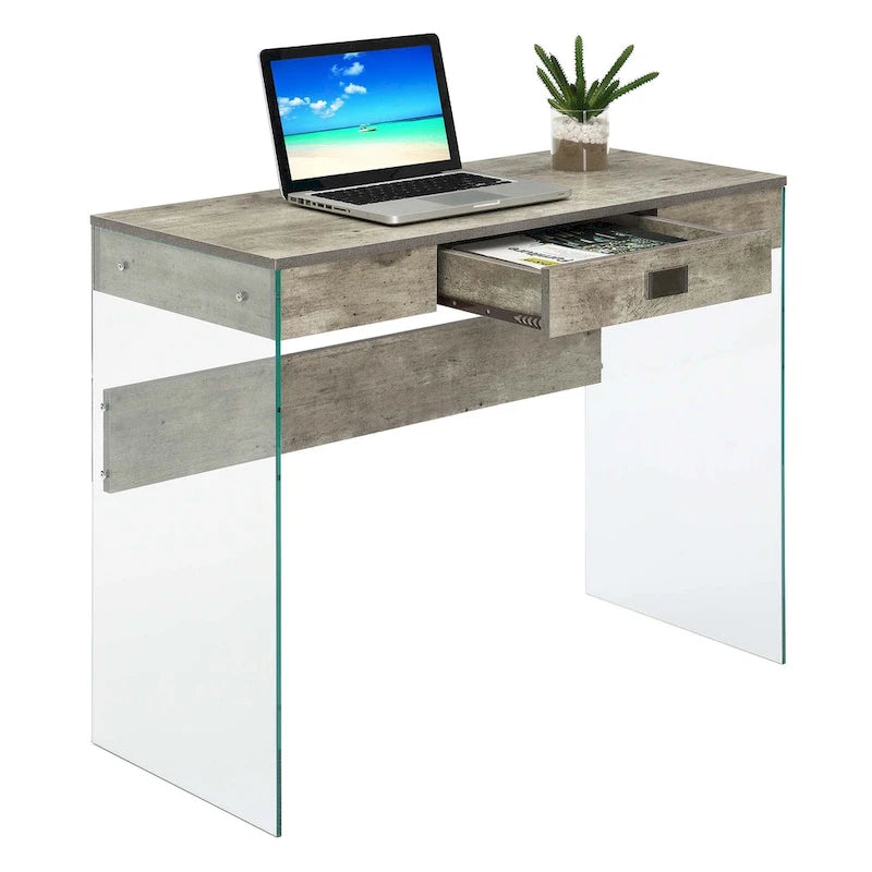 Bureau 36 SoHo 1 tiroir en verre par Convenience Concepts