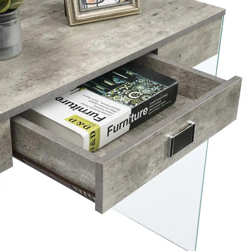 Bureau 36 SoHo 1 tiroir en verre par Convenience Concepts