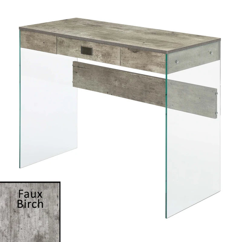 Bureau 36 SoHo 1 tiroir en verre par Convenience Concepts