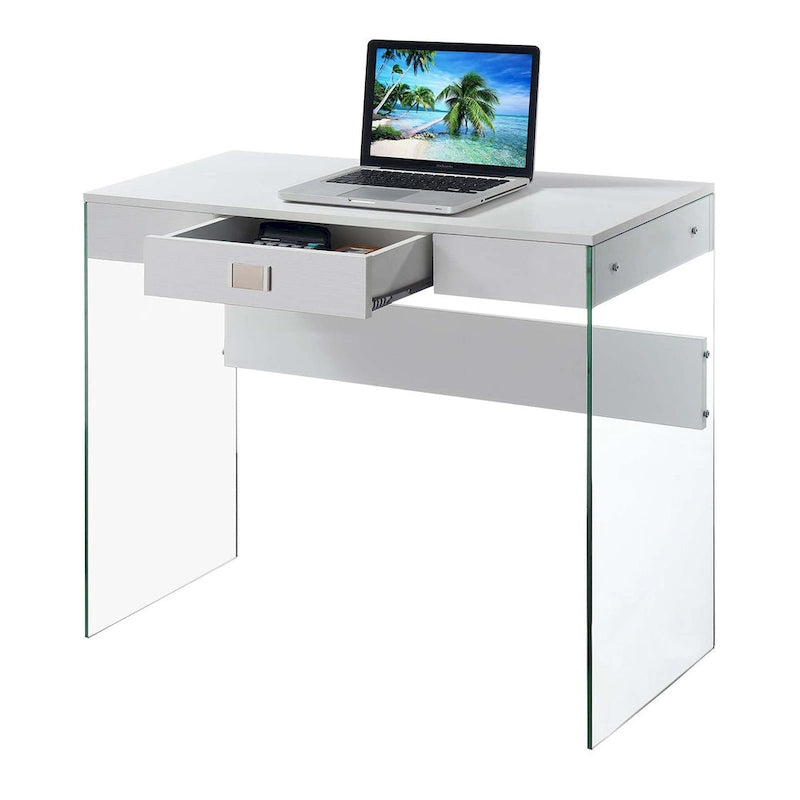 Bureau 36 SoHo 1 tiroir en verre par Convenience Concepts