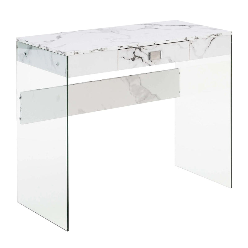 Bureau 36 SoHo 1 tiroir en verre par Convenience Concepts