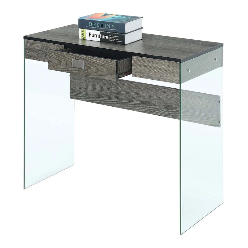 Bureau 36 SoHo 1 tiroir en verre par Convenience Concepts