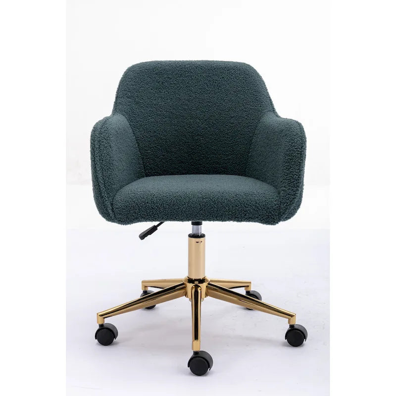 Chaise de bureau moderne avec pieds en métal doré et roulettes universelles