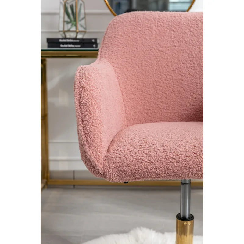 Chaise de bureau moderne avec pieds en métal doré et roulettes universelles