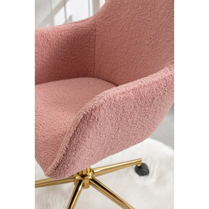 Chaise de bureau moderne avec pieds en métal doré et roulettes universelles