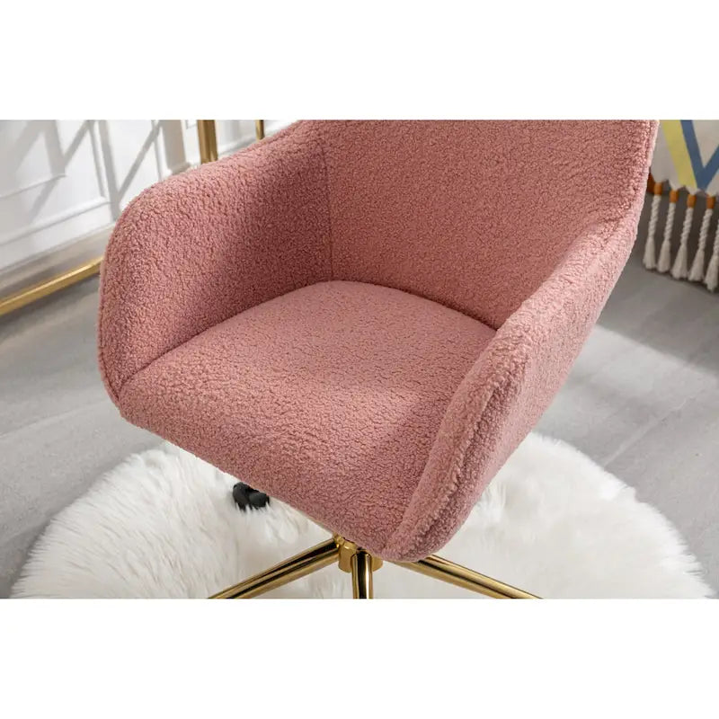 Chaise de bureau moderne avec pieds en métal doré et roulettes universelles