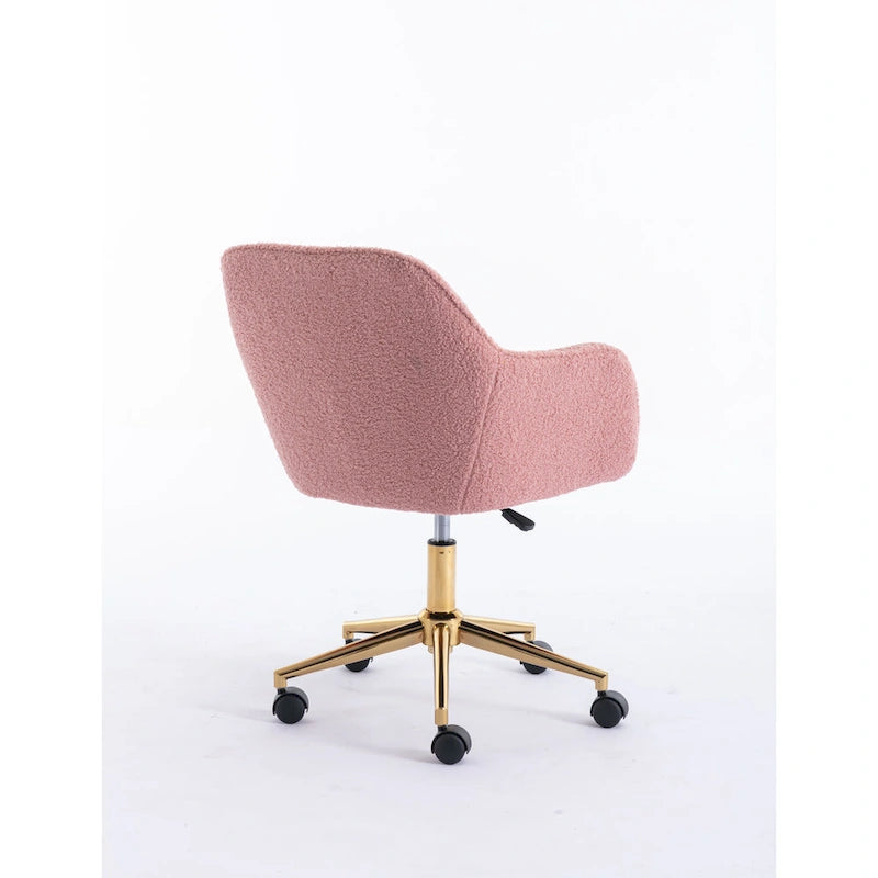 Chaise de bureau moderne avec pieds en métal doré et roulettes universelles