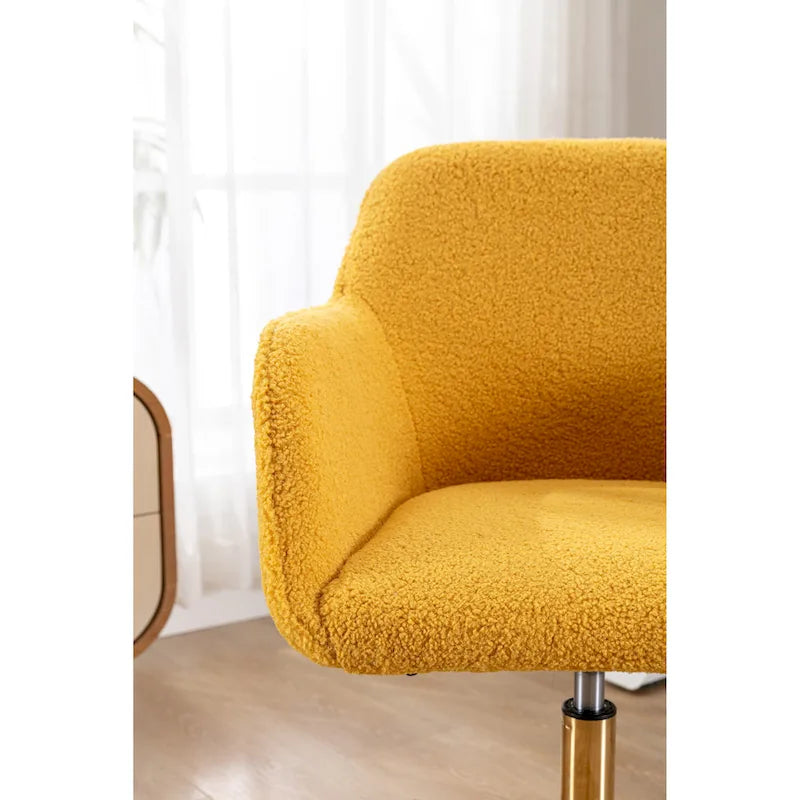 Chaise de bureau moderne avec pieds en métal doré et roulettes universelles