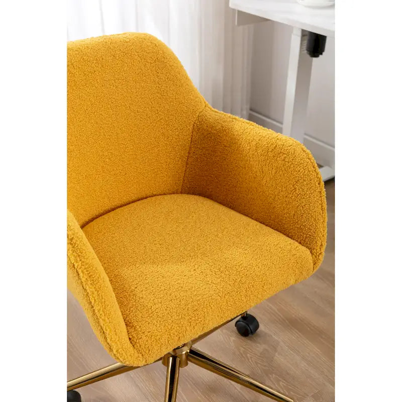 Chaise de bureau moderne avec pieds en métal doré et roulettes universelles