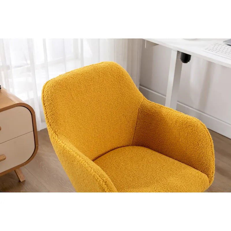 Chaise de bureau moderne avec pieds en métal doré et roulettes universelles