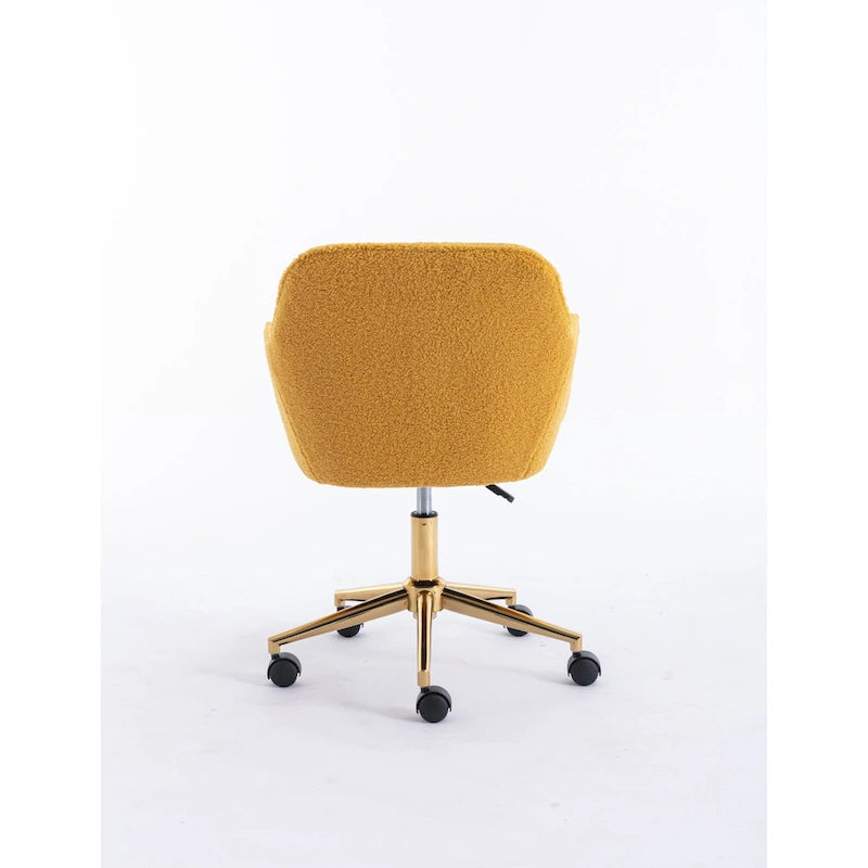 Chaise de bureau moderne avec pieds en métal doré et roulettes universelles