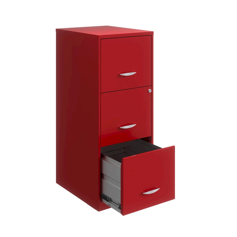 Classeur vertical 3 tiroirs rouge lave Space Solutions