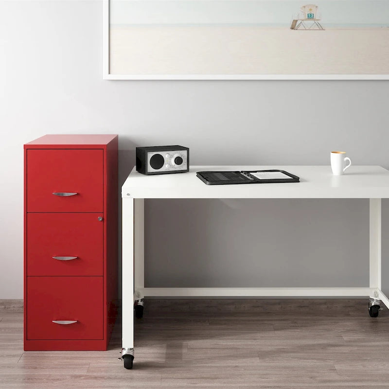 Classeur vertical 3 tiroirs rouge lave Space Solutions