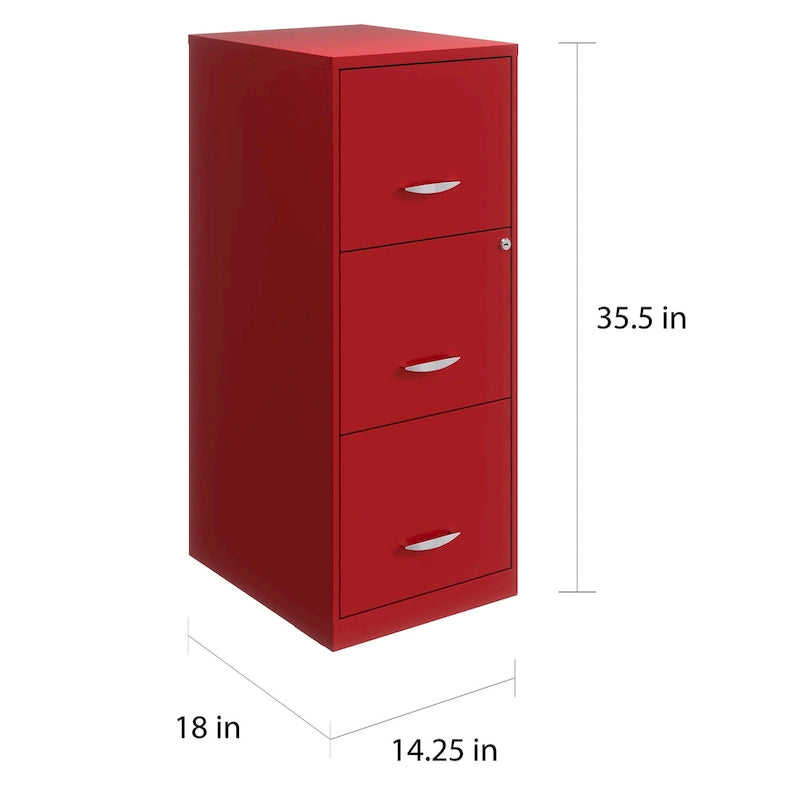 Classeur vertical 3 tiroirs rouge lave Space Solutions