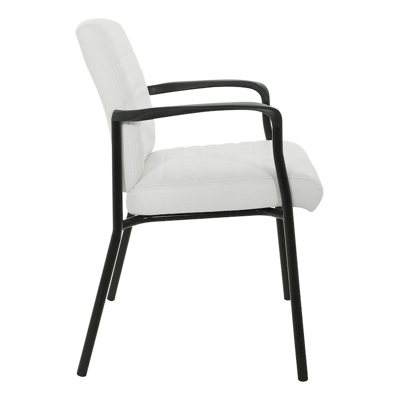 Chaise visiteur en similicuir et cadre noir