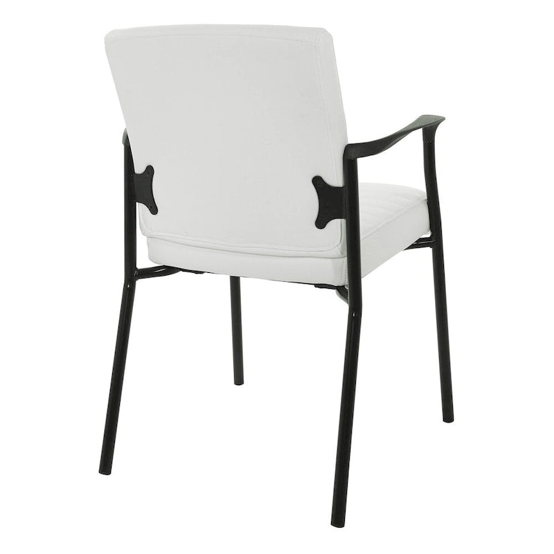 Chaise visiteur en similicuir et cadre noir