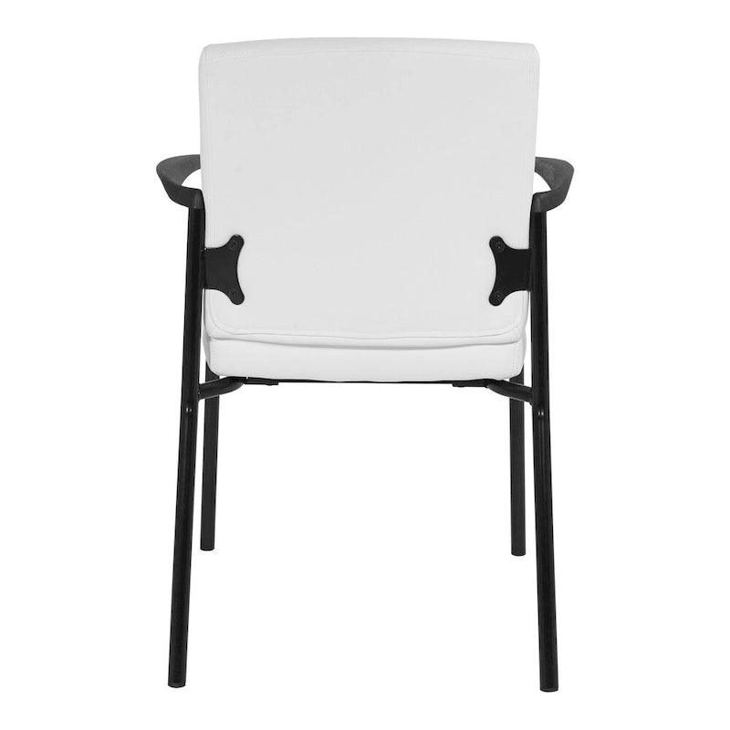 Chaise visiteur en similicuir et cadre noir