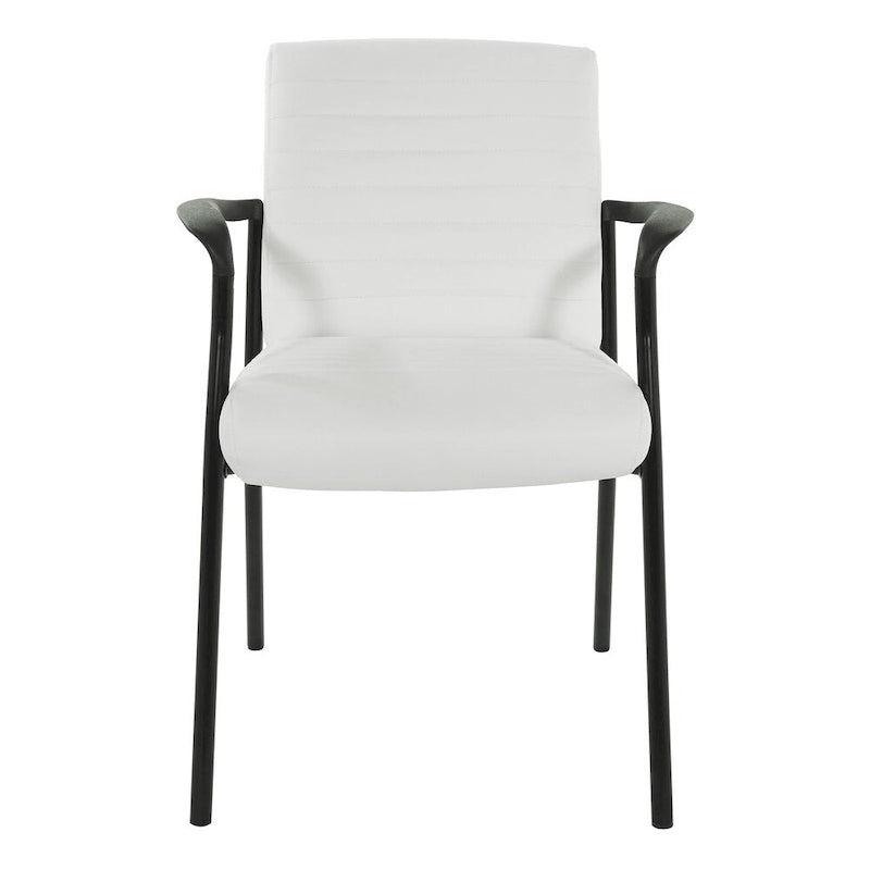Chaise visiteur en similicuir et cadre noir