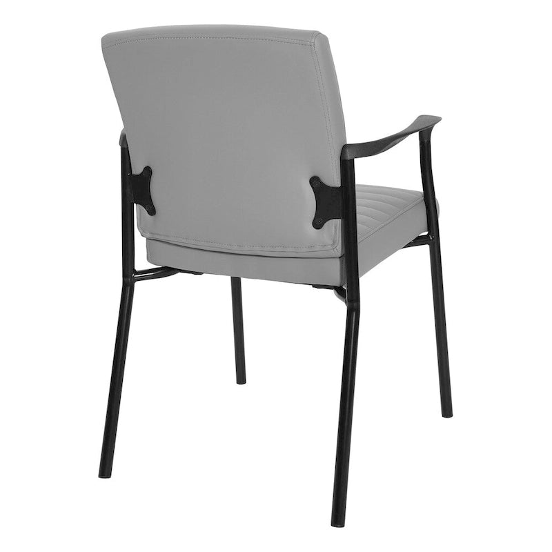 Chaise visiteur en similicuir et cadre noir