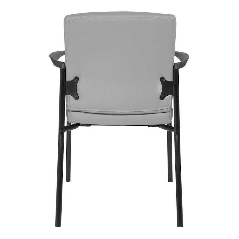 Chaise visiteur en similicuir et cadre noir