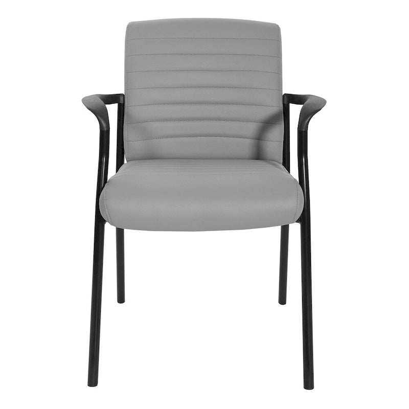 Chaise visiteur en similicuir et cadre noir