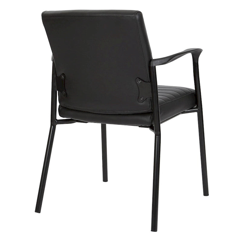 Chaise visiteur en similicuir et cadre noir