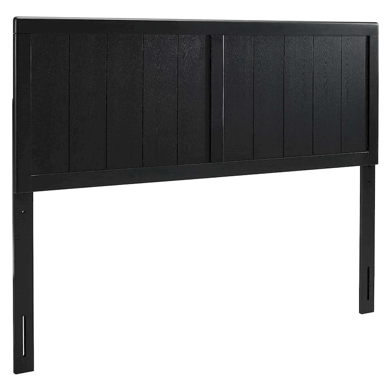 Tête de lit en bois noir style campagnard Widman, taille King Size