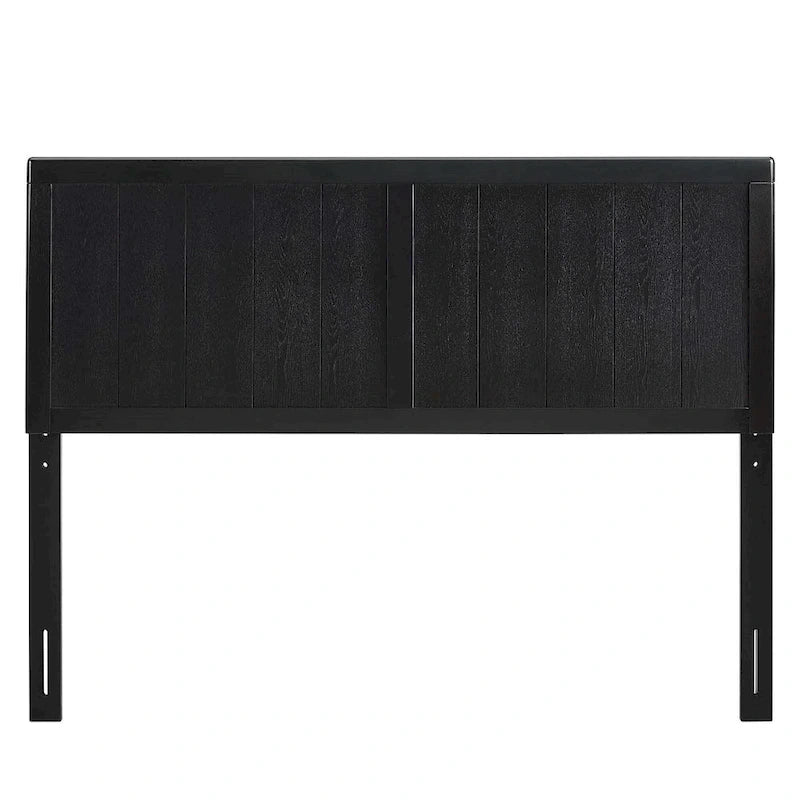 Tête de lit en bois noir style campagnard Widman, taille King Size