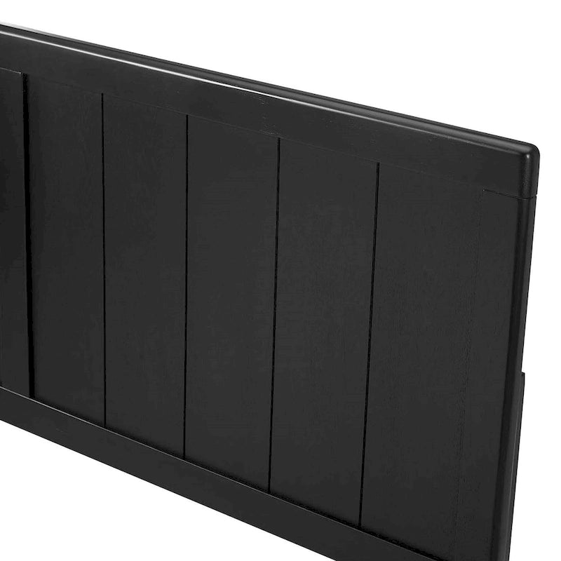 Tête de lit en bois noir style campagnard Widman, taille King Size