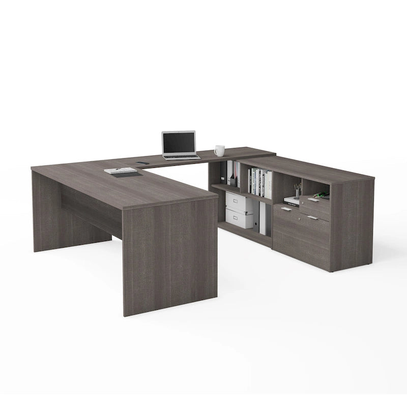 Bureau en U Bestar i3 Plus avec deux tiroirs