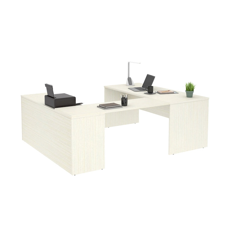 Bureau en U Bestar i3 Plus avec deux tiroirs
