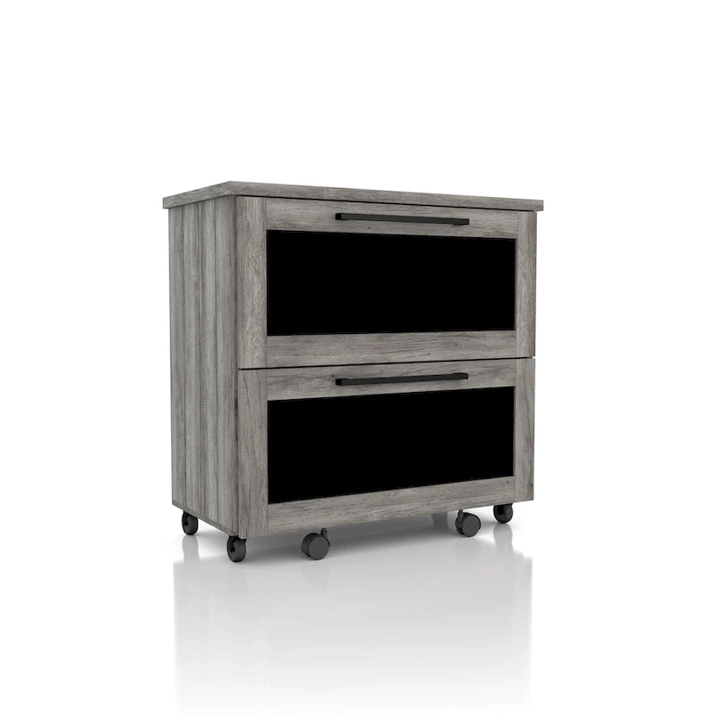 Meuble Classeur à 2 Tiroirs Brett en Chêne Gris Rustique par Furniture of America