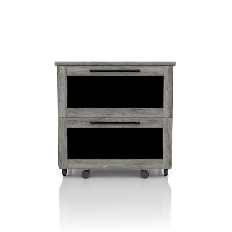 Meuble Classeur à 2 Tiroirs Brett en Chêne Gris Rustique par Furniture of America