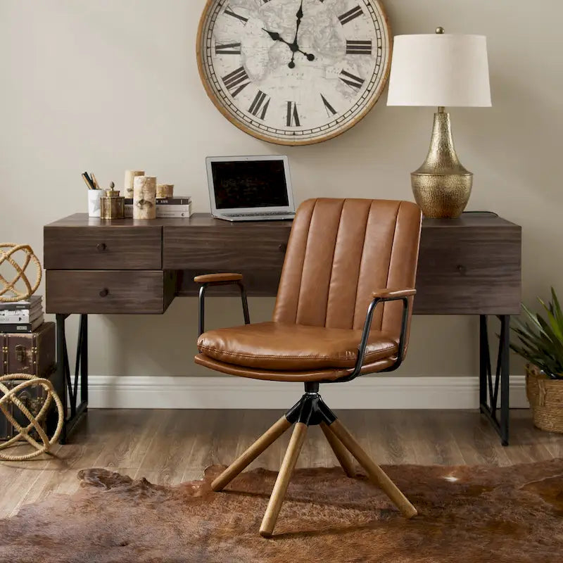 Chaise de bureau pivotante Art Leon de style Mid-century, lot de 2
