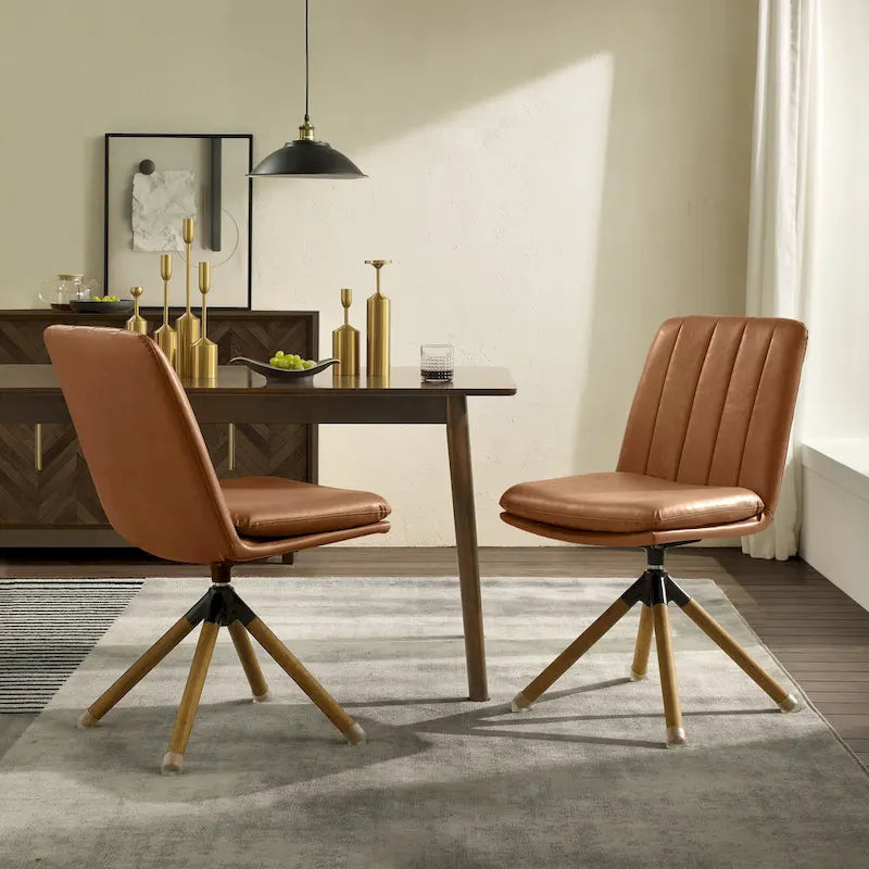 Chaise de bureau pivotante Art Leon de style Mid-century, lot de 2