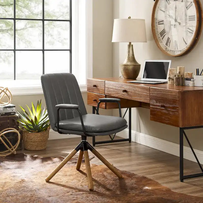 Chaise de bureau pivotante Art Leon de style Mid-century, lot de 2
