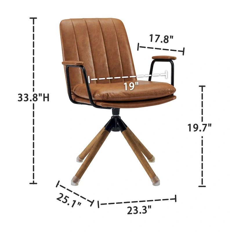 Chaise de bureau pivotante Art Leon de style Mid-century, lot de 2