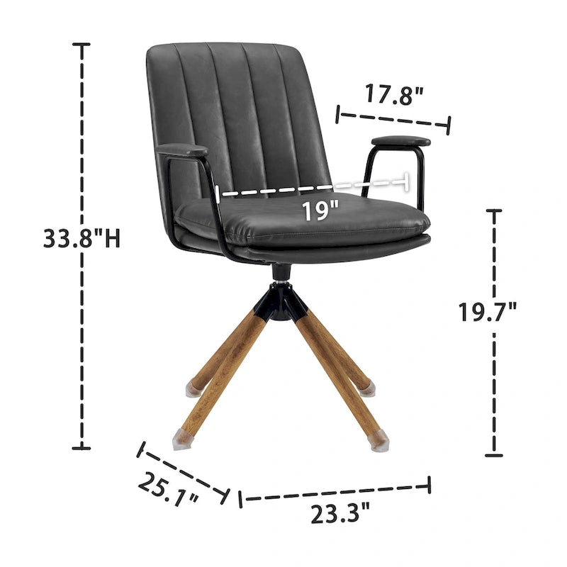 Chaise de bureau pivotante Art Leon de style Mid-century, lot de 2