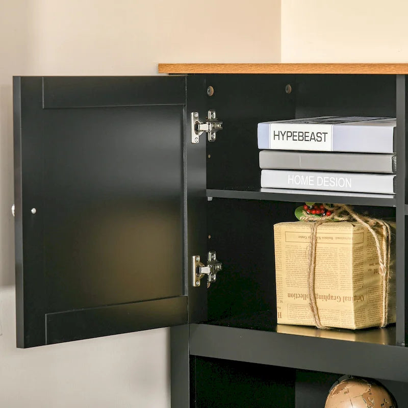 Bureau d'angle en L HOMCOM avec huche, poste de travail de bureau à domicile