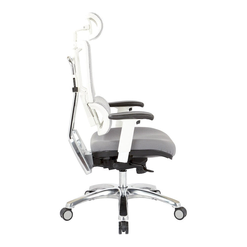 Fauteuil de bureau de direction Proline II en maille verticale blanche respirante