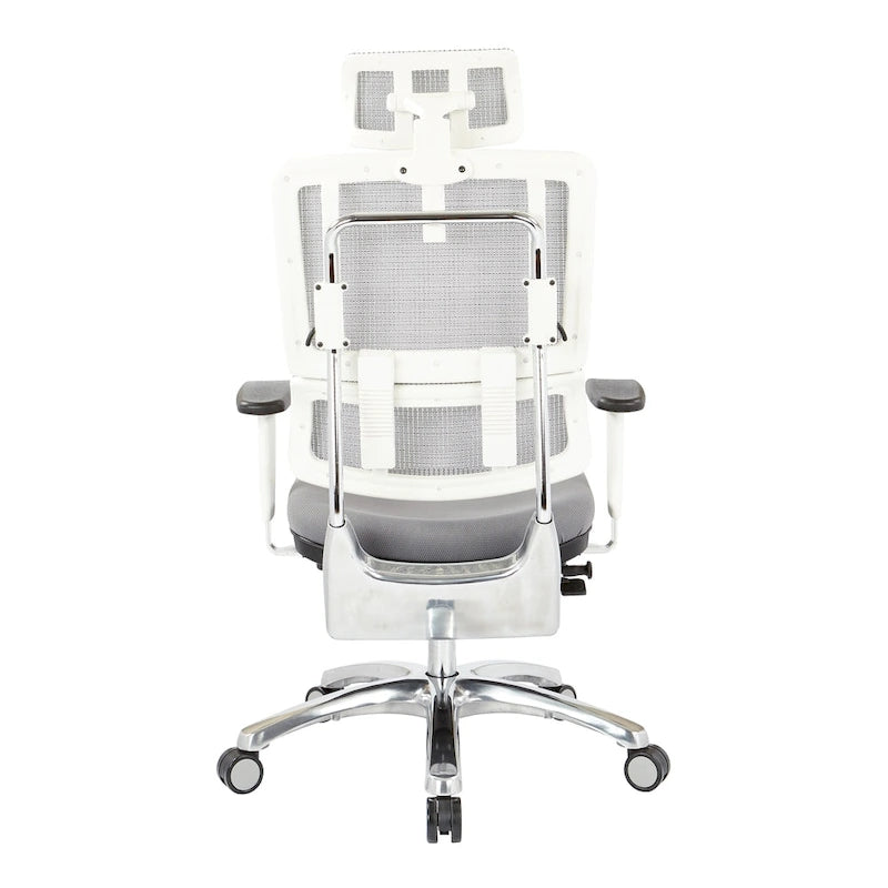 Fauteuil de bureau de direction Proline II en maille verticale blanche respirante