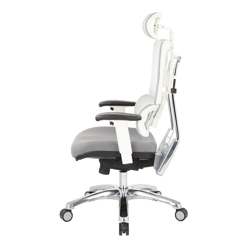 Fauteuil de bureau de direction Proline II en maille verticale blanche respirante