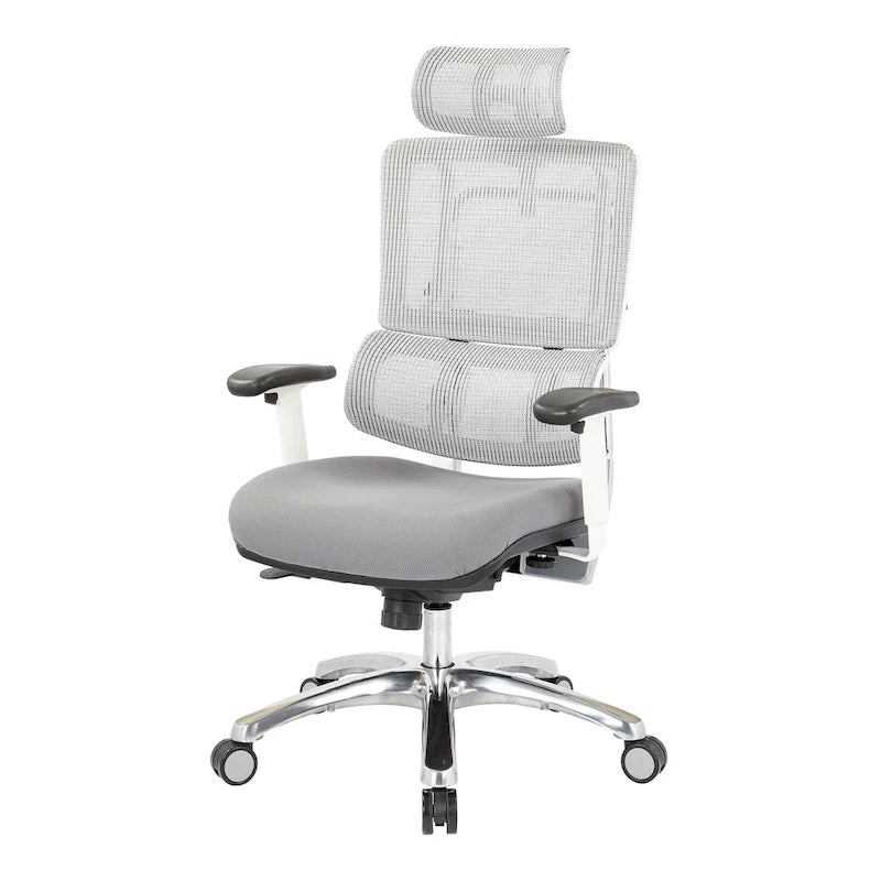 Fauteuil de bureau de direction Proline II en maille verticale blanche respirante
