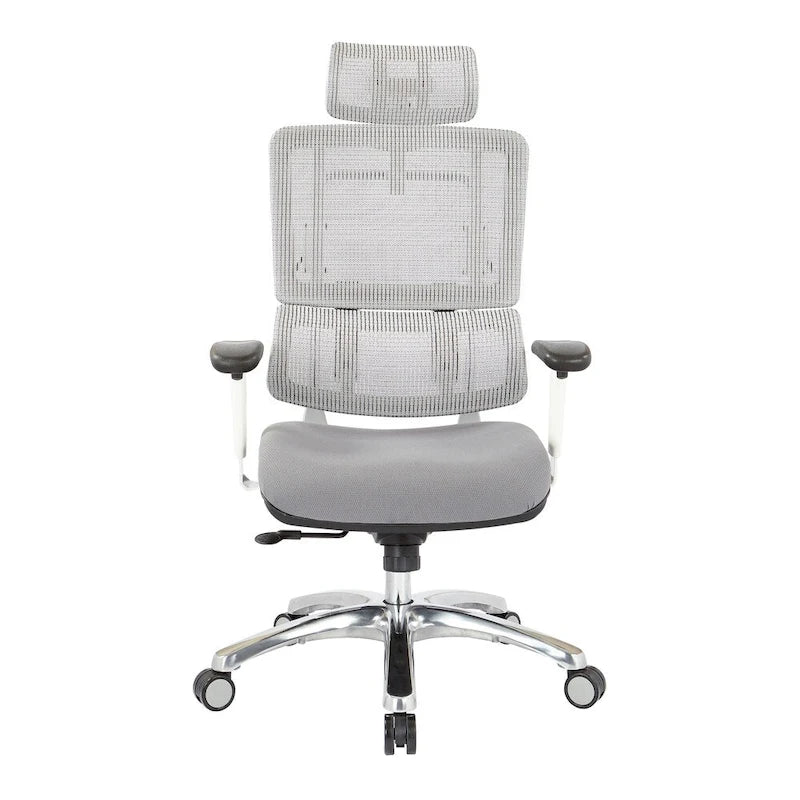 Fauteuil de bureau de direction Proline II en maille verticale blanche respirante
